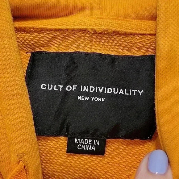 Cult of Individuality Gold Pull Over Hoodie Size Small - Picture 3 of 10